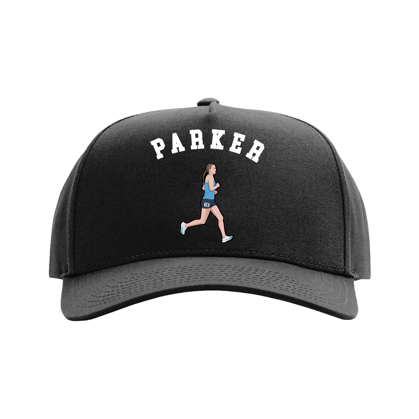 Full Fabric Five-Panel Champ Cap — Shirsey Arch in Black