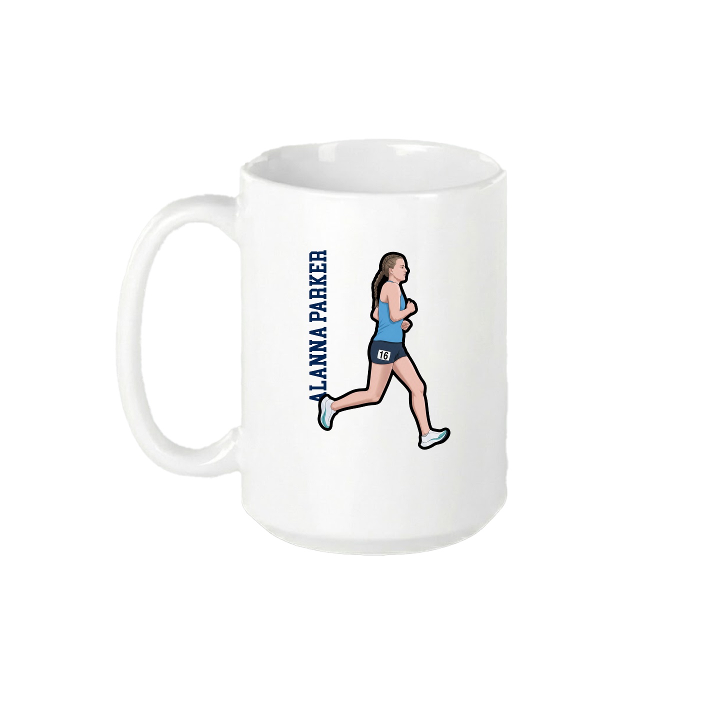 15oz Coffee Mug — Name Vertical in White