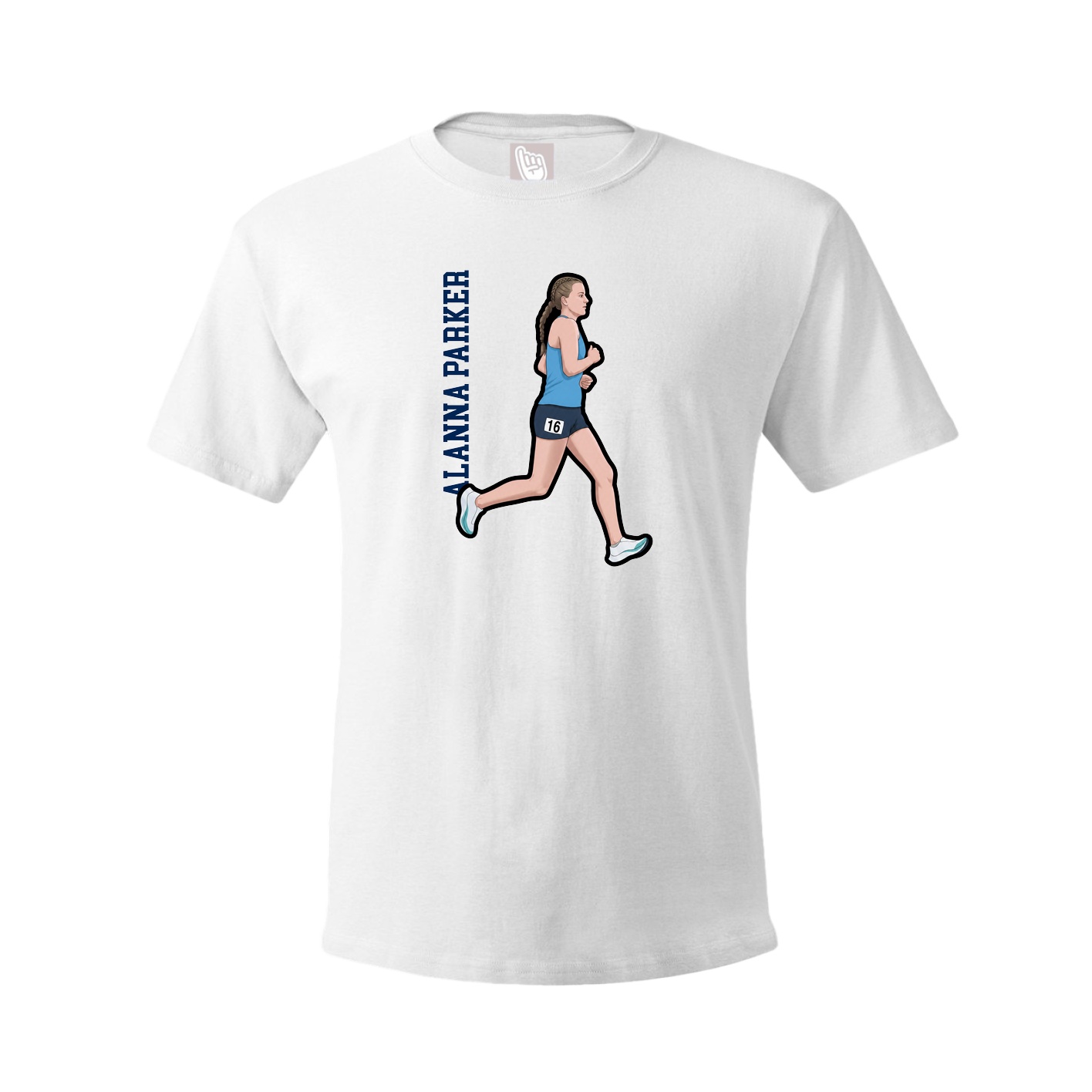 Tee — Name Vertical in White