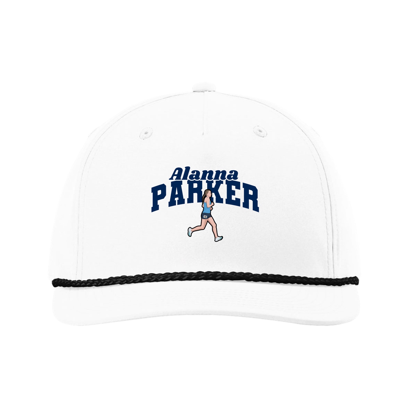 Five-Panel Classic Rope Cap — Signature Arch in White