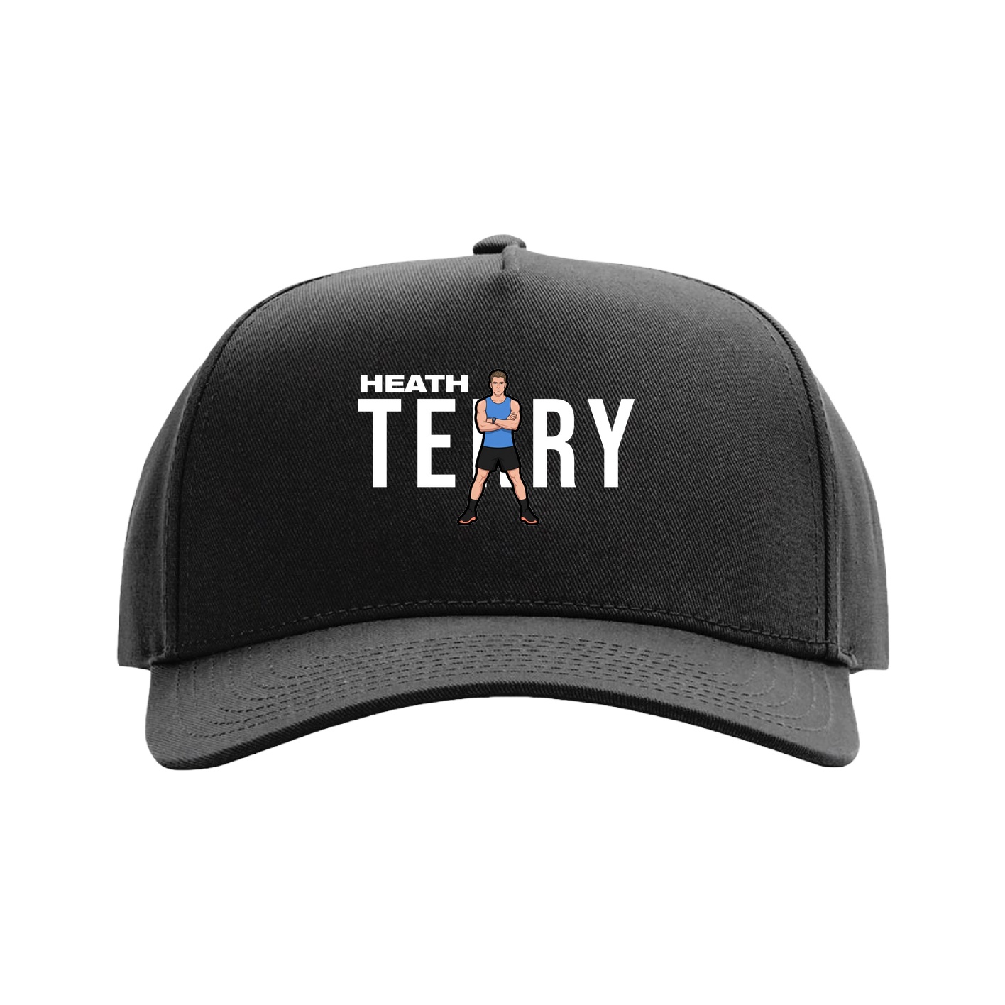 Full Fabric Five-Panel Champ Cap — Player Name in Black