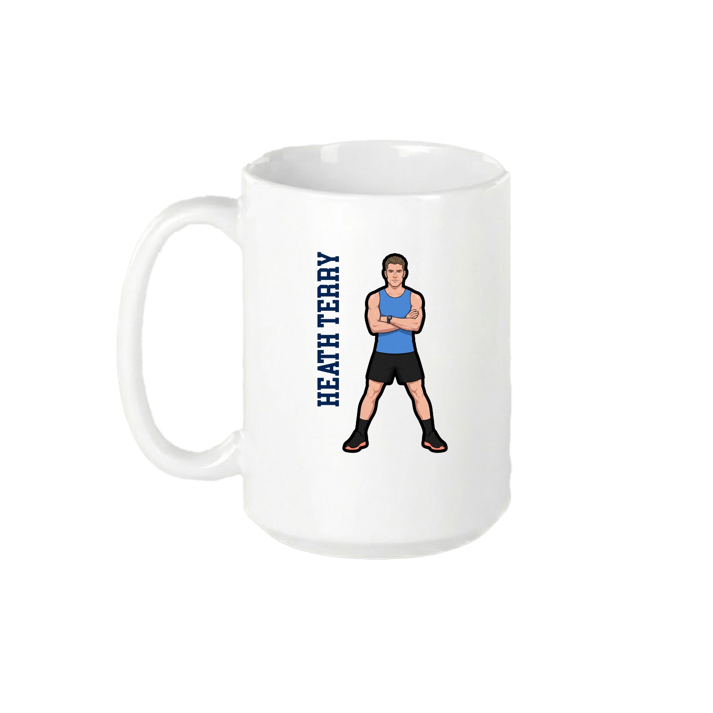 15oz Coffee Mug — Name Vertical in White