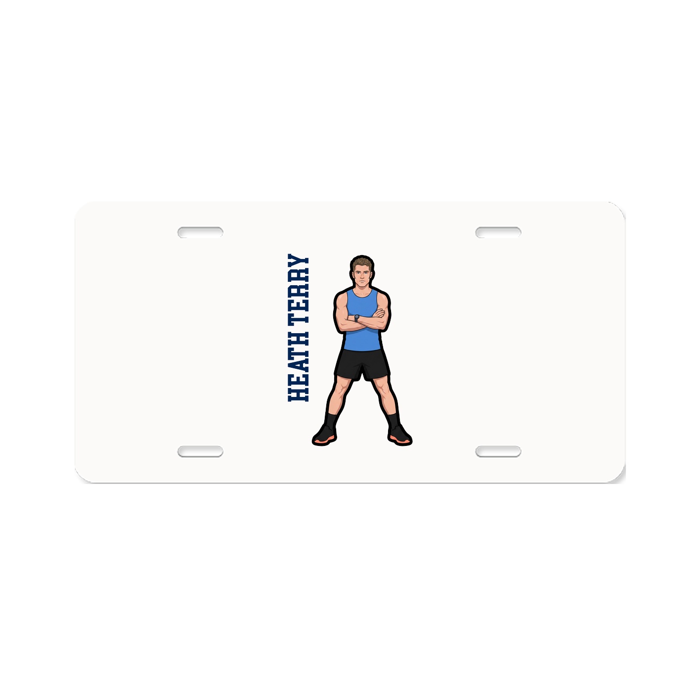 License Plate — Name Vertical in Classic