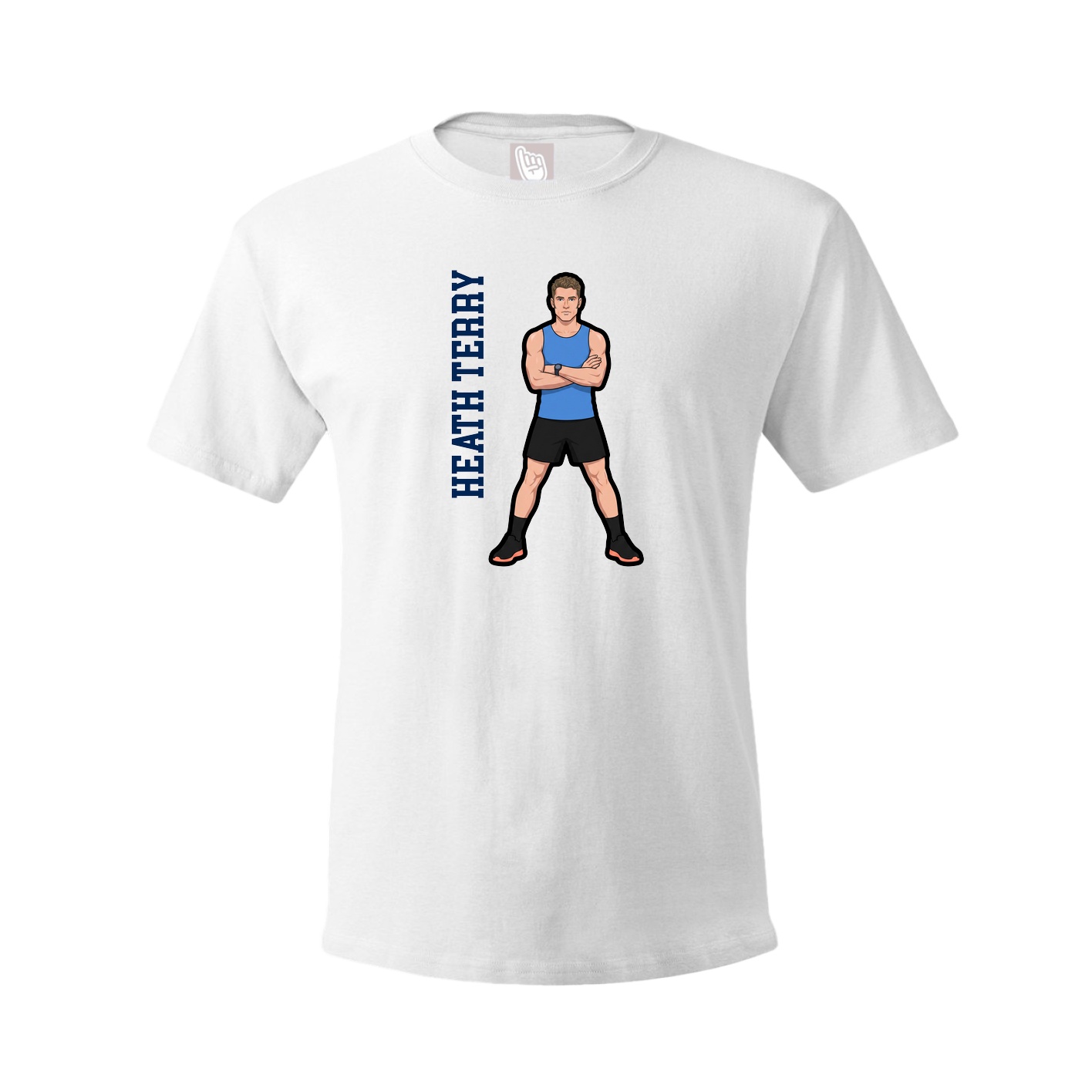 Youth Tee — Name Vertical in White