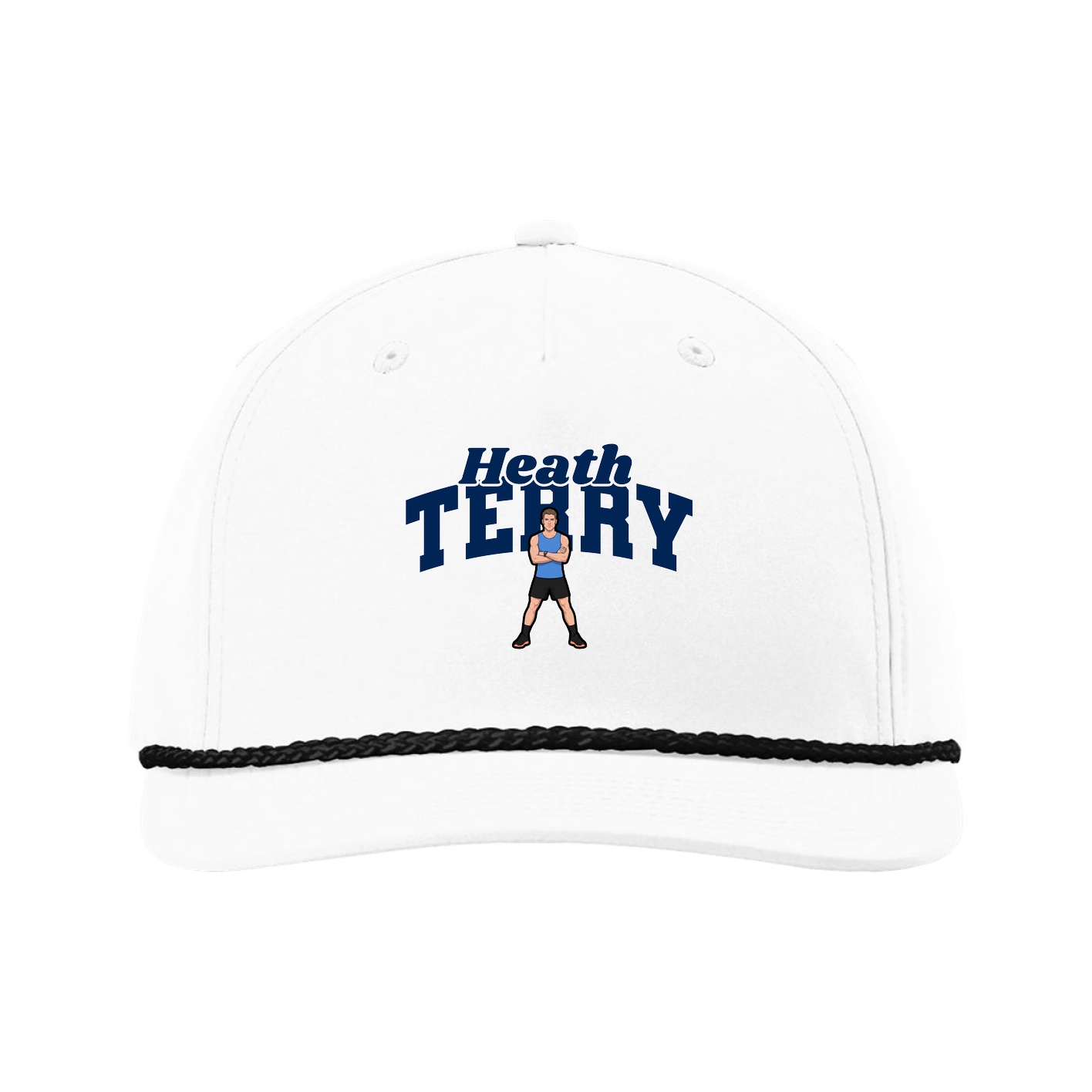 Five-Panel Classic Rope Cap — Signature Arch in White