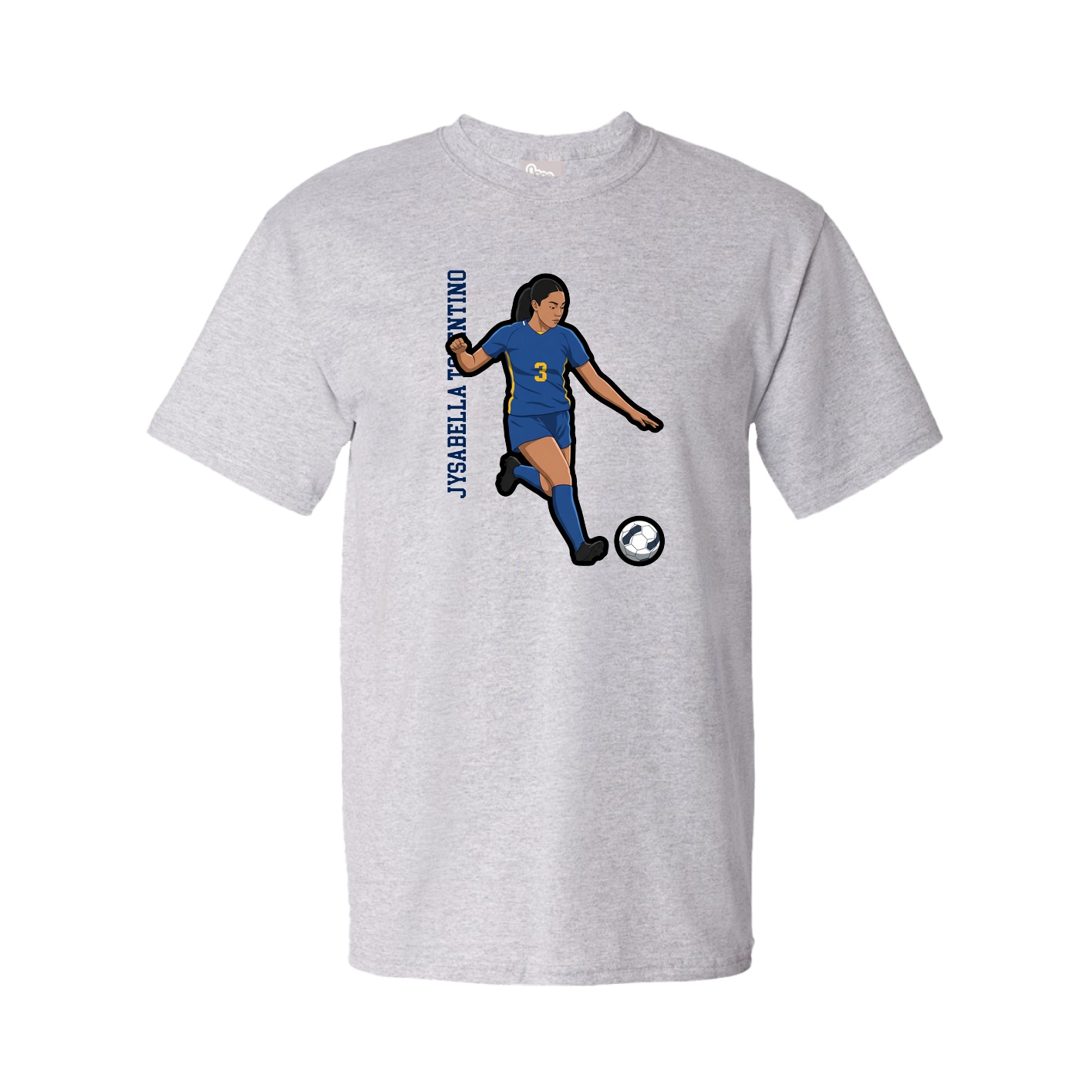 Tee — Name Vertical in Grey