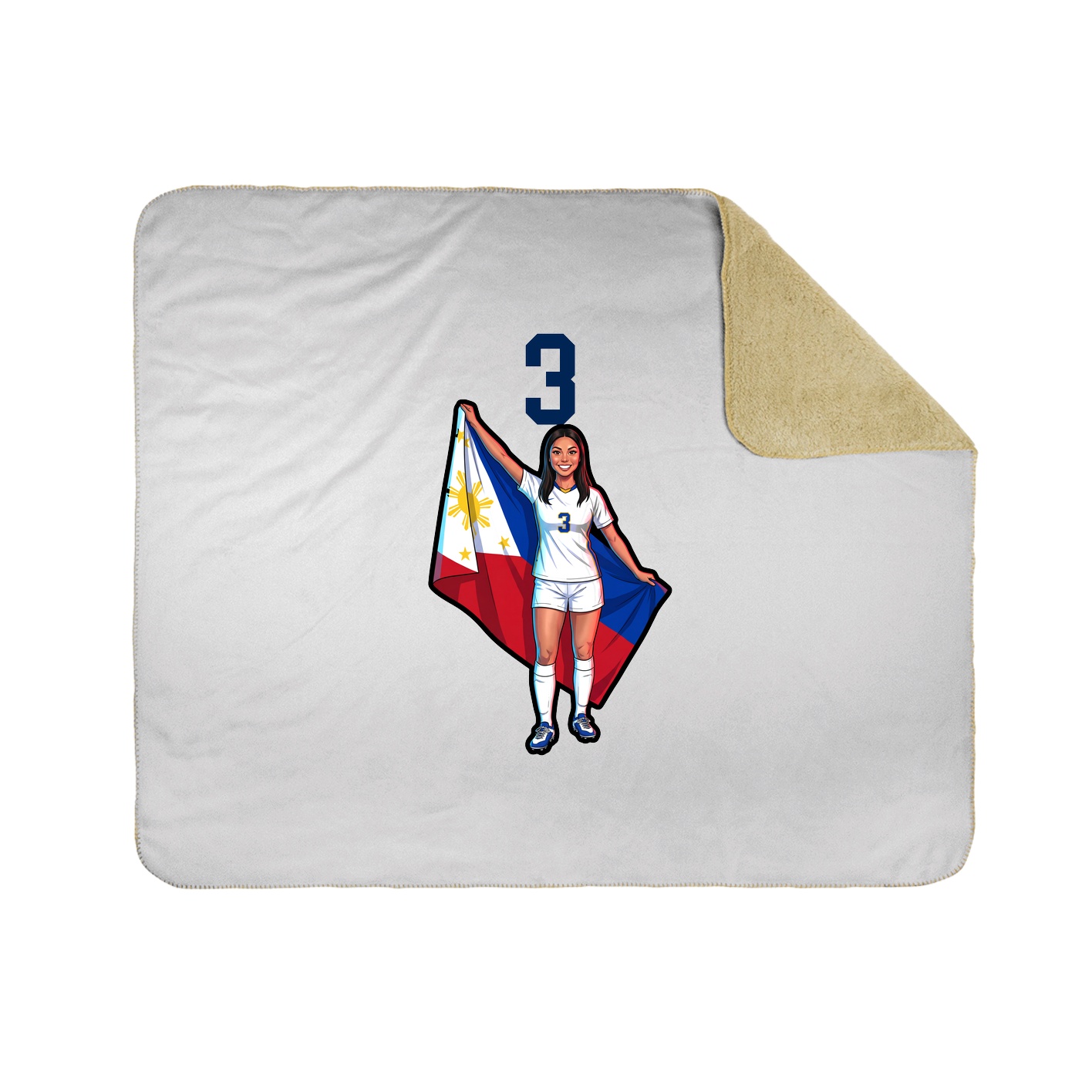 Throw Blanket — Number Top in White