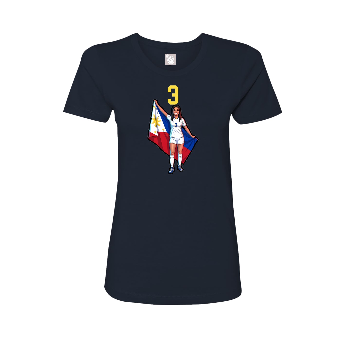 Fitted Women's Tee — Number Top in Navy