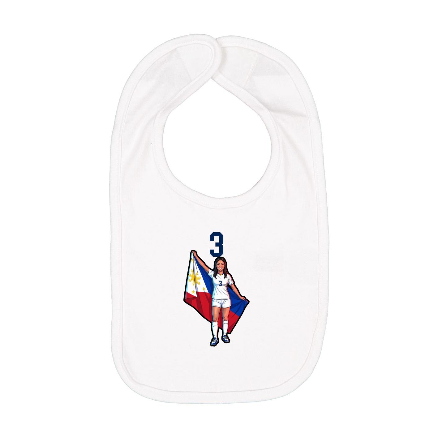 Infant Bib — Number Top in White