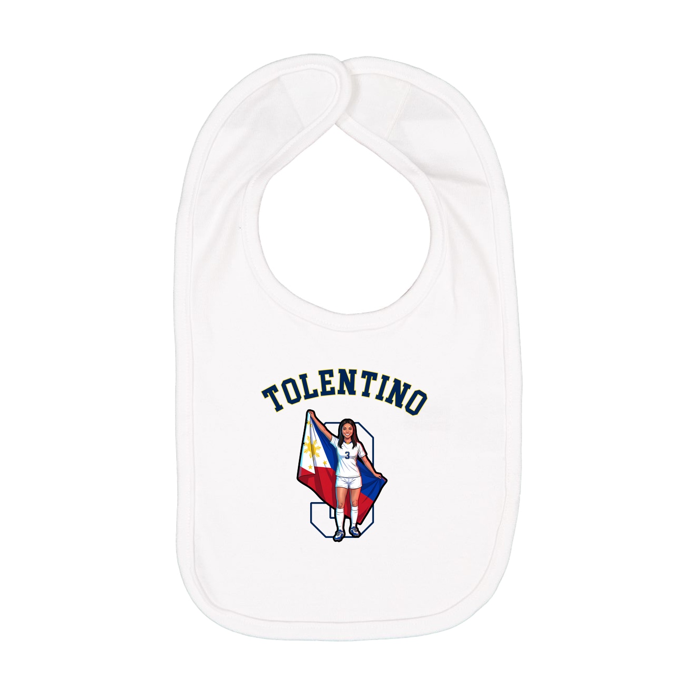 Infant Bib — Shirsey Arch in White