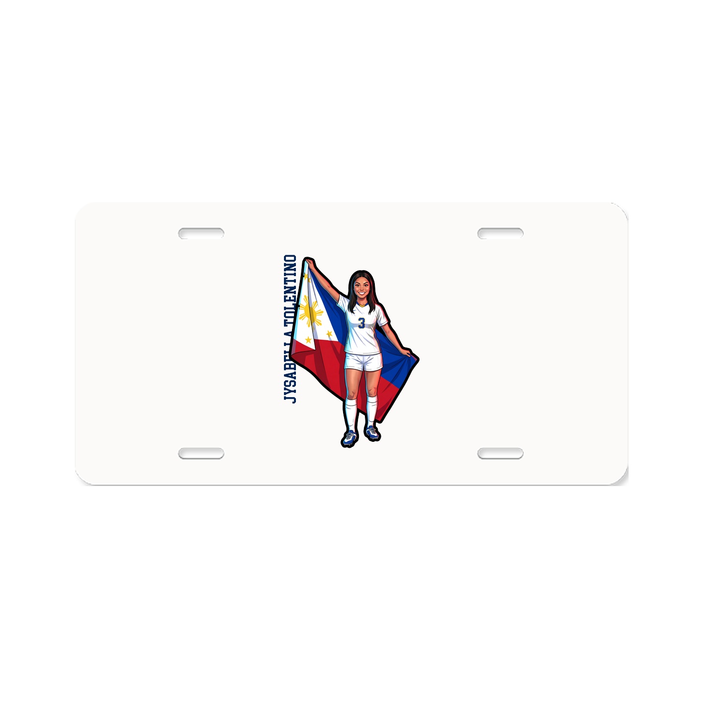 License Plate — Name Vertical in Classic