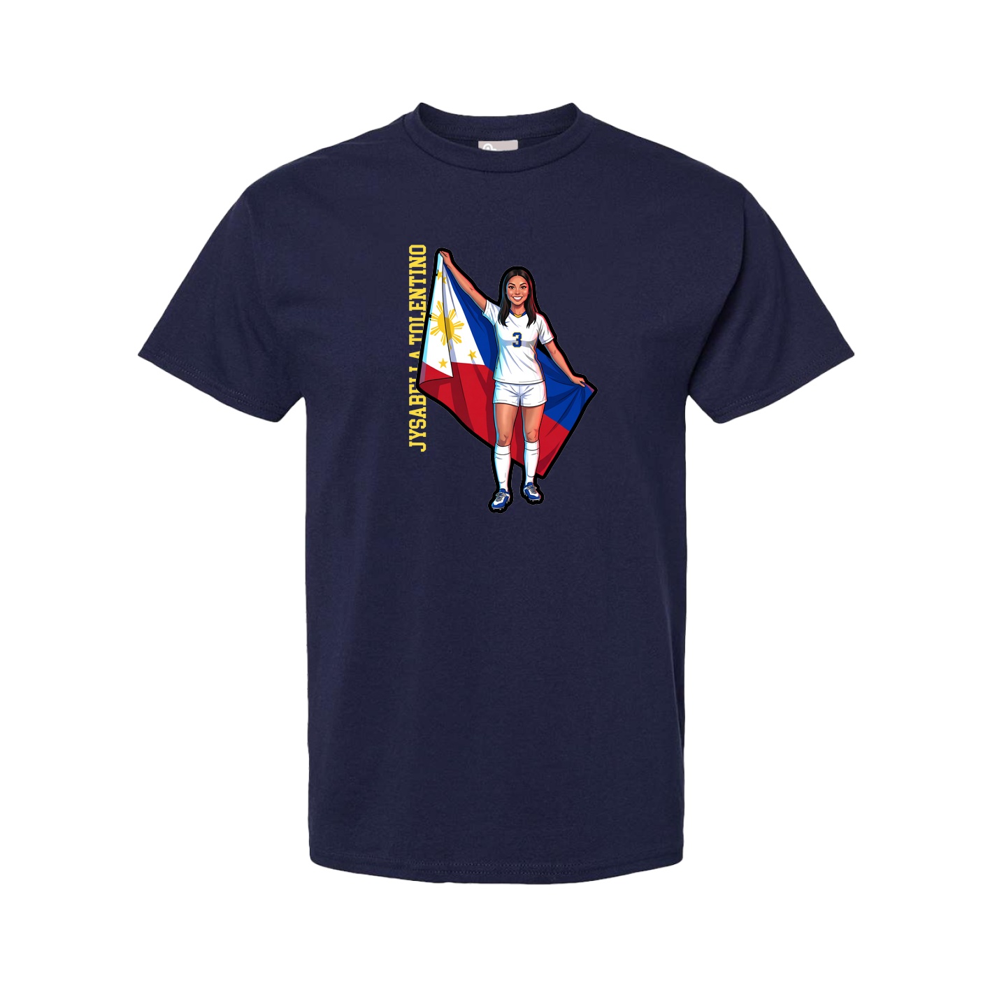 Tee — Name Vertical in Navy