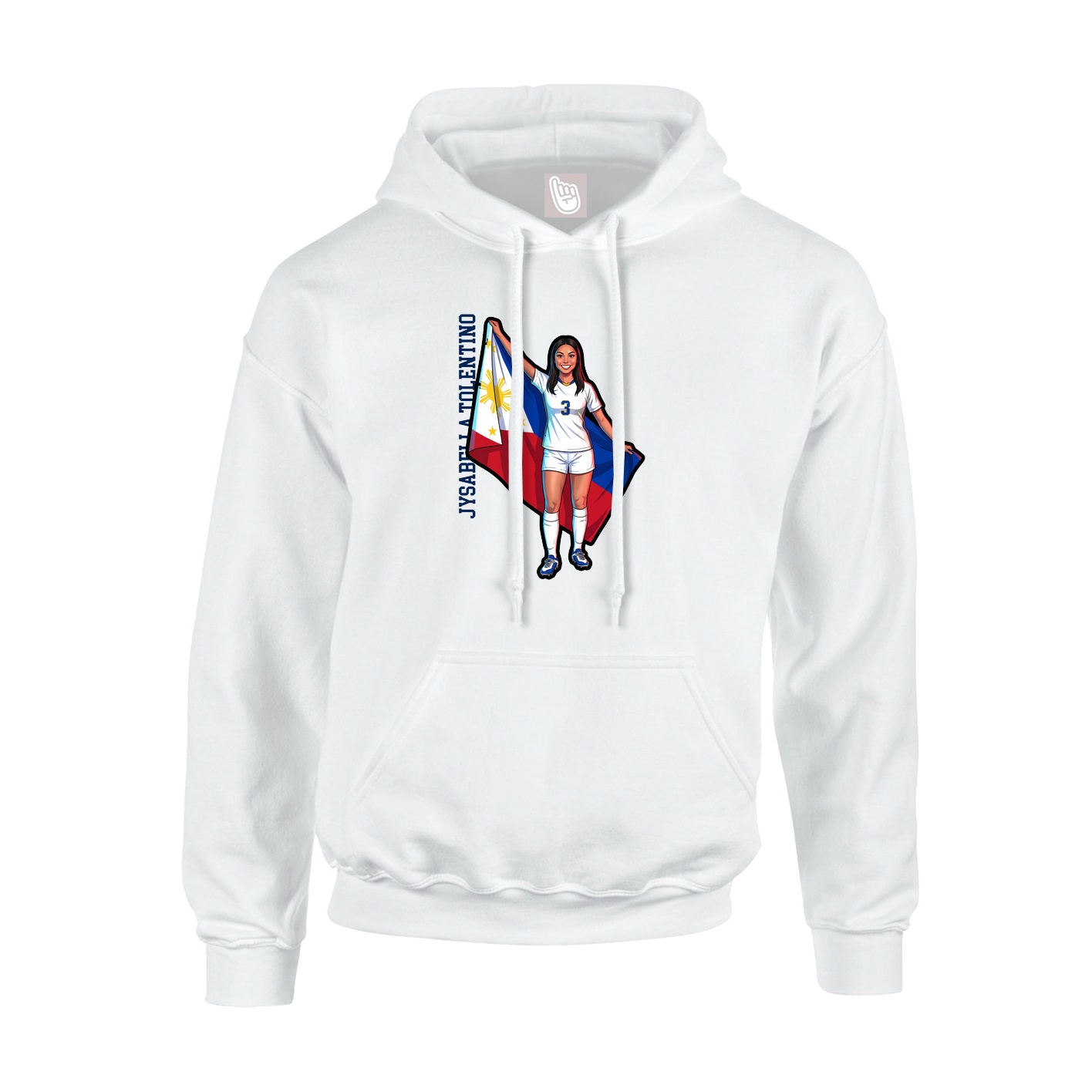 Youth Hoodie — Name Vertical in White