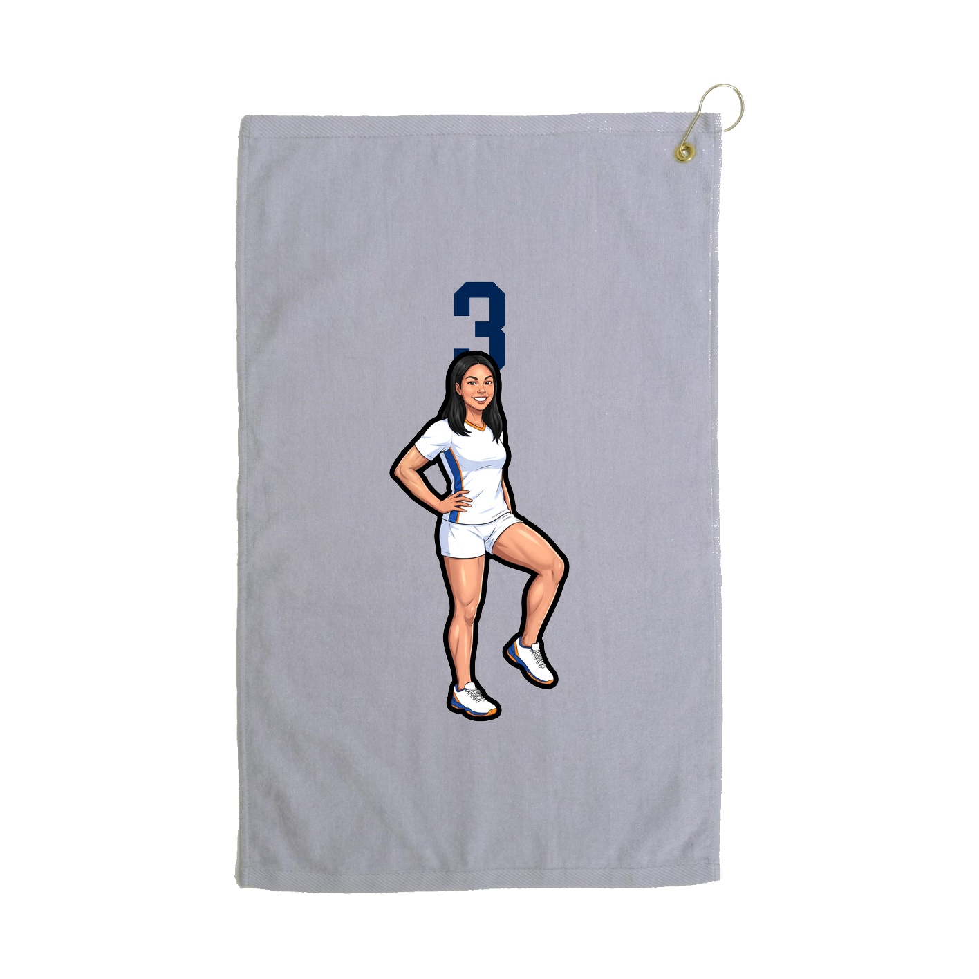 Golf Towel — Number Top in Grey