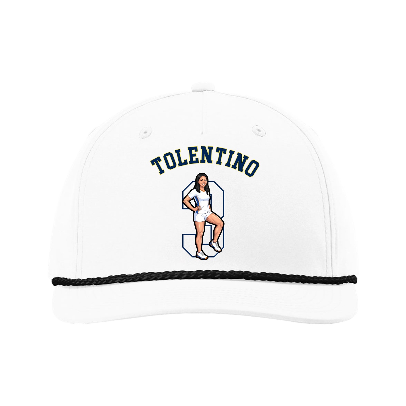 Five-Panel Classic Rope Cap — Shirsey Arch in White