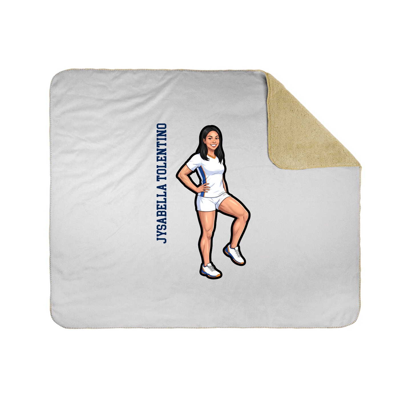 Throw Blanket — Name Vertical in White