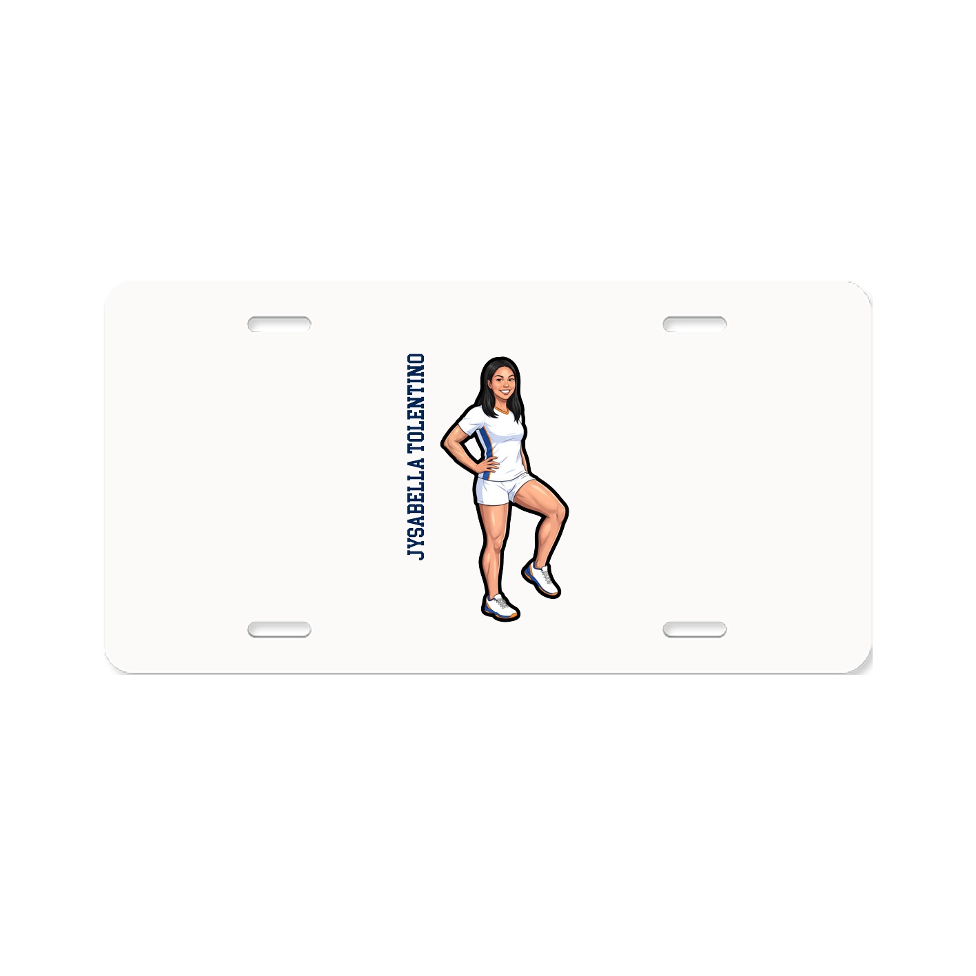 License Plate — Name Vertical in Classic