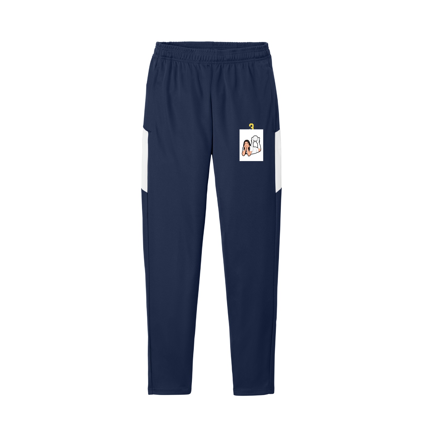 Team Travel Pant — Number Top in Navy/White