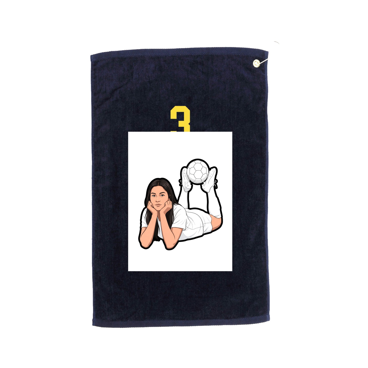 Golf Towel — Number Top in Navy