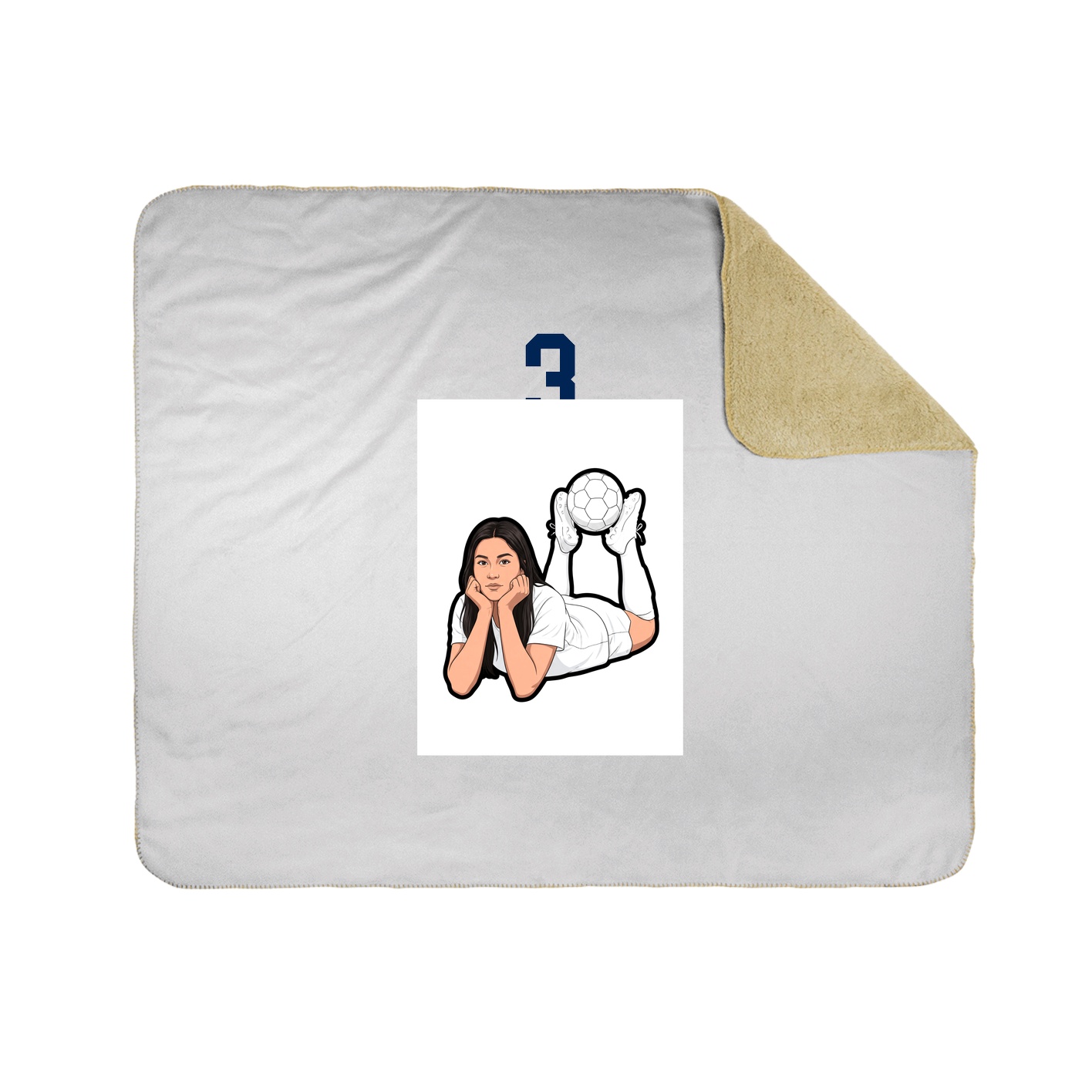 Throw Blanket — Number Top in White