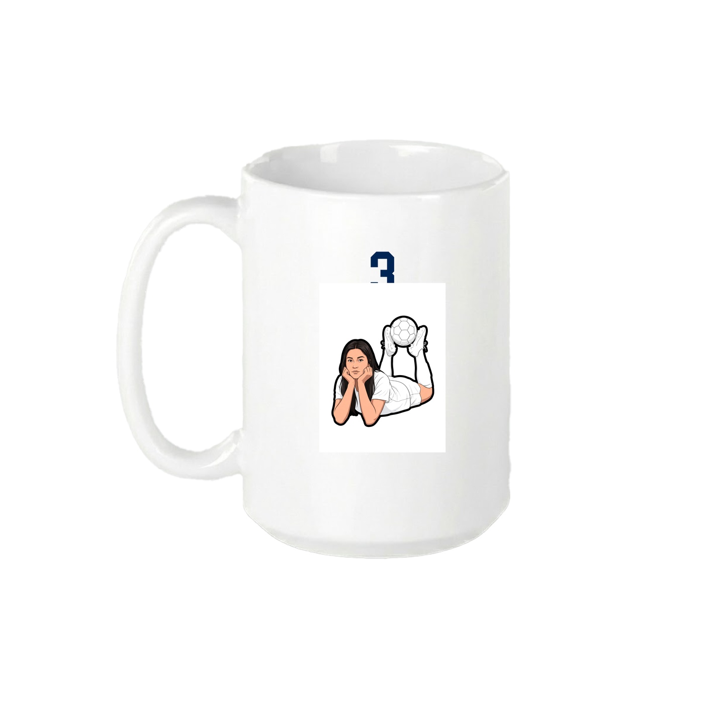 15oz Coffee Mug — Number Top in White