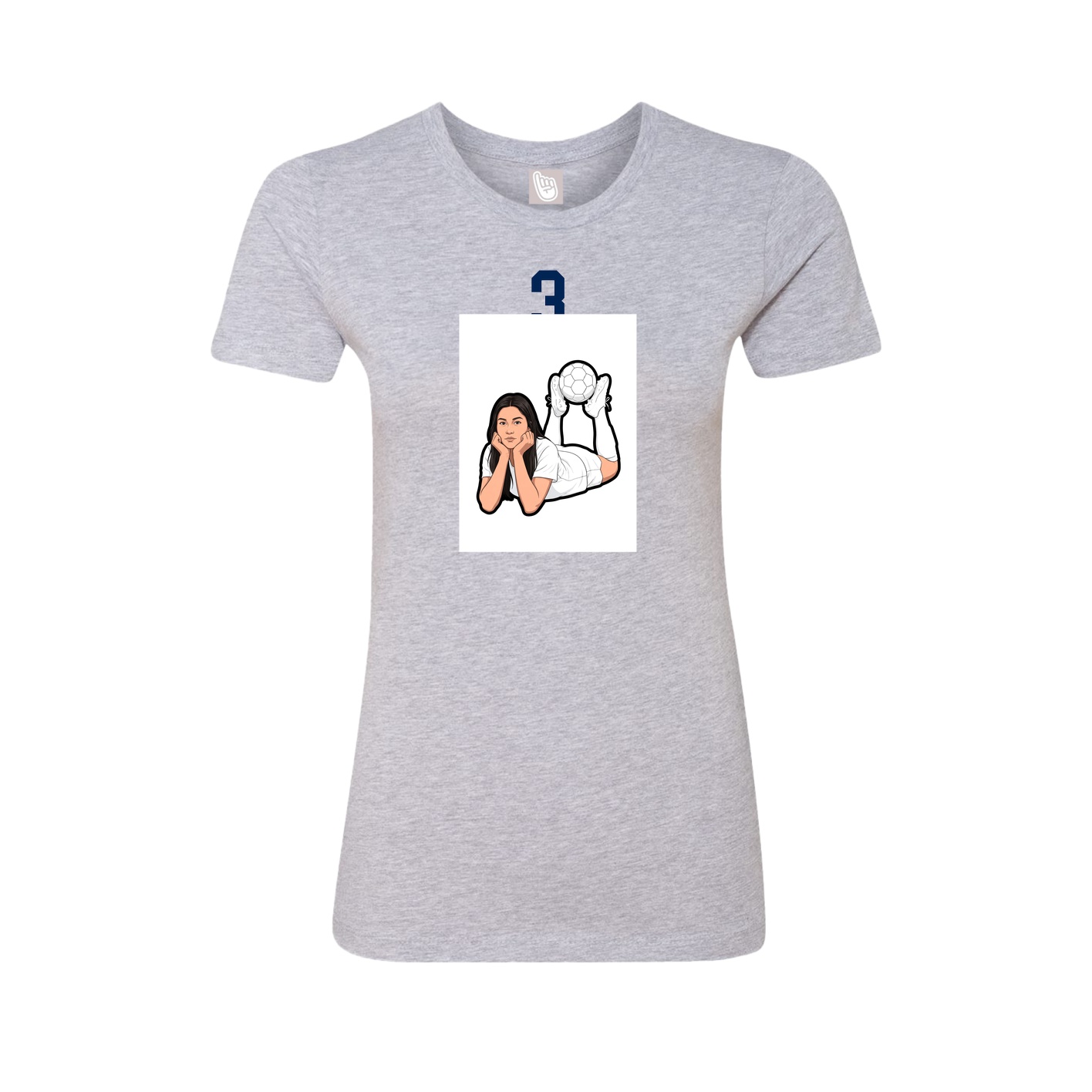 Fitted Women's Tee — Number Top in Grey
