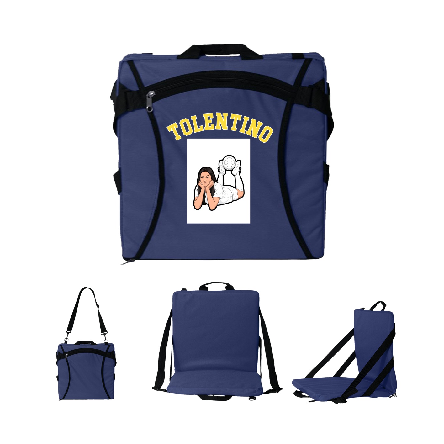 Folding Stadium Seat — Shirsey Arch in Navy