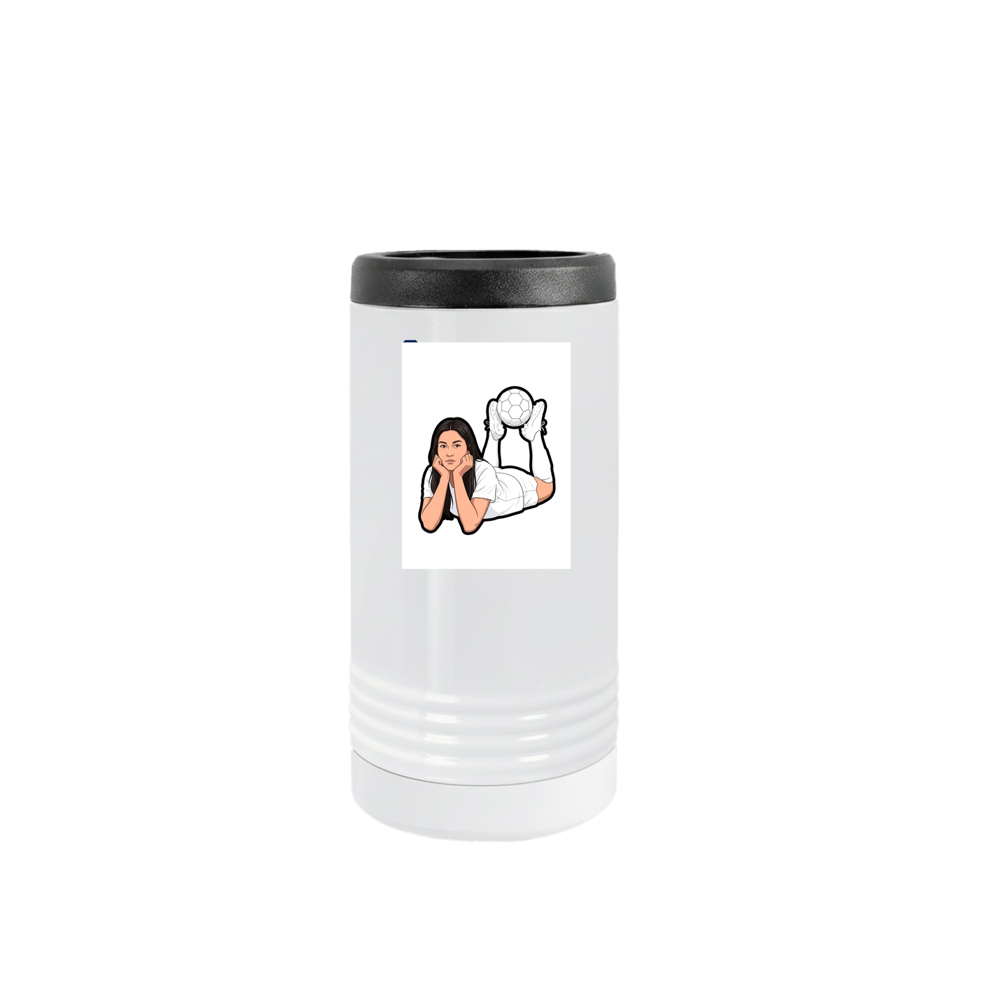 Slim Beverage Holder — Name Vertical in White