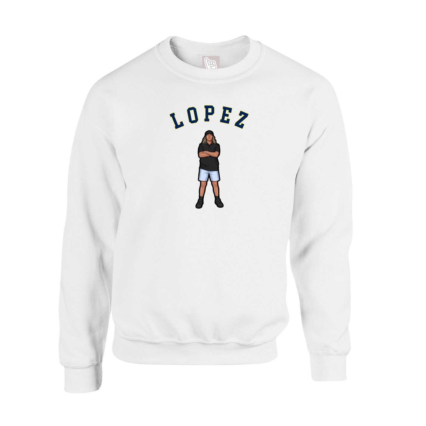 Fleece Crew — Shirsey Arch in White