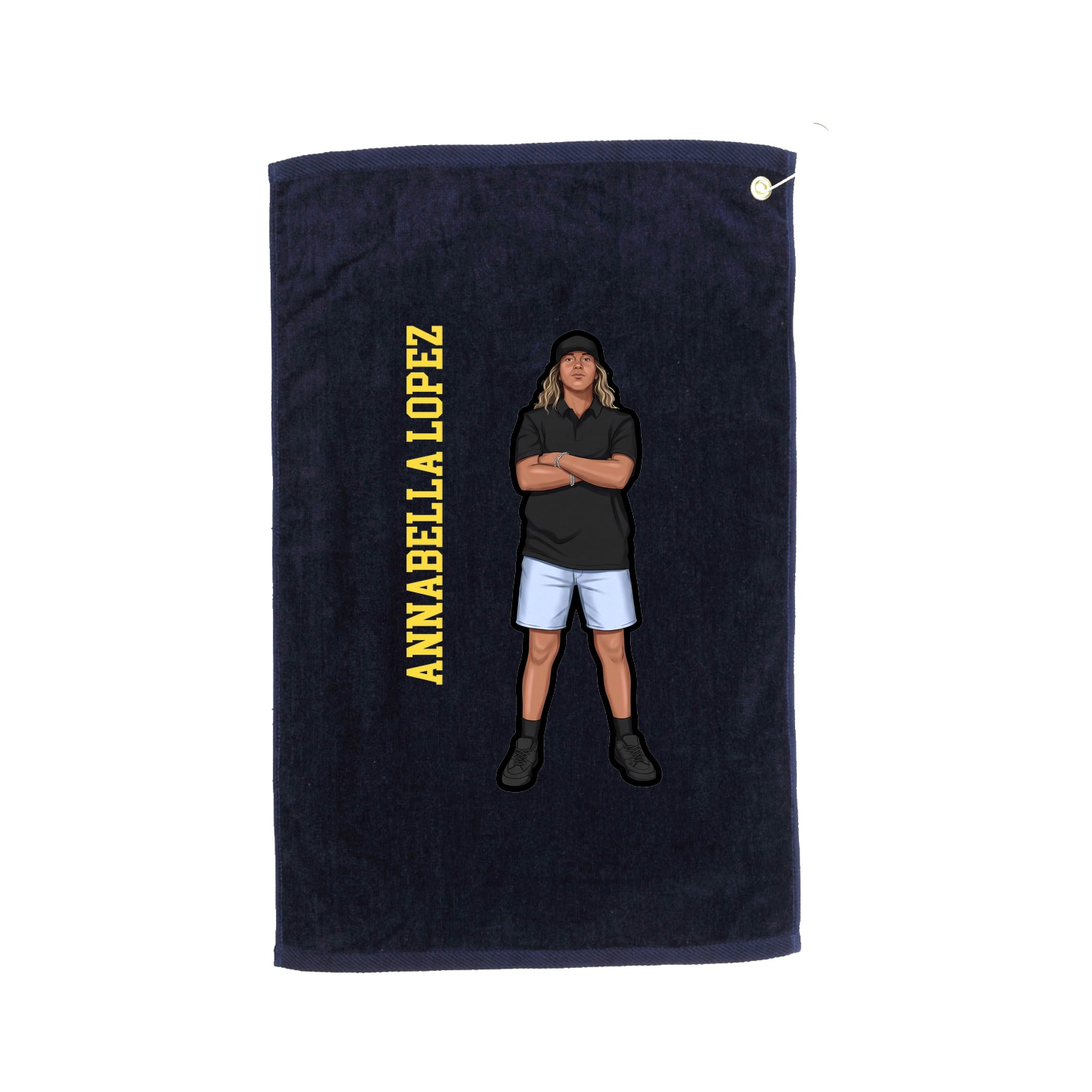 Golf Towel — Name Vertical in Navy