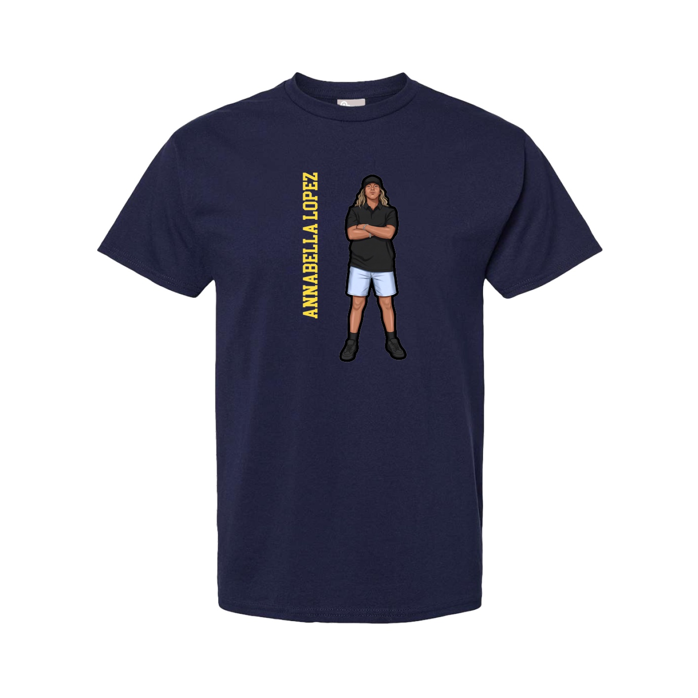 Youth Tee — Name Vertical in Navy