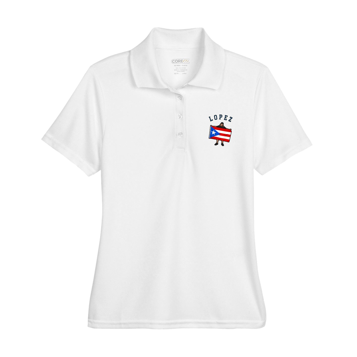 Womens Performance Polo — Shirsey Arch in White