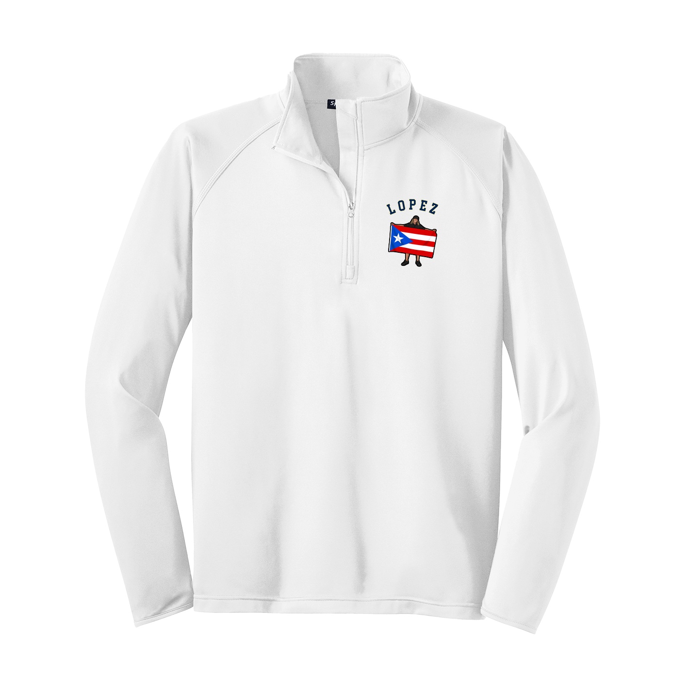 Q-Zip Pullover — Shirsey Arch in White