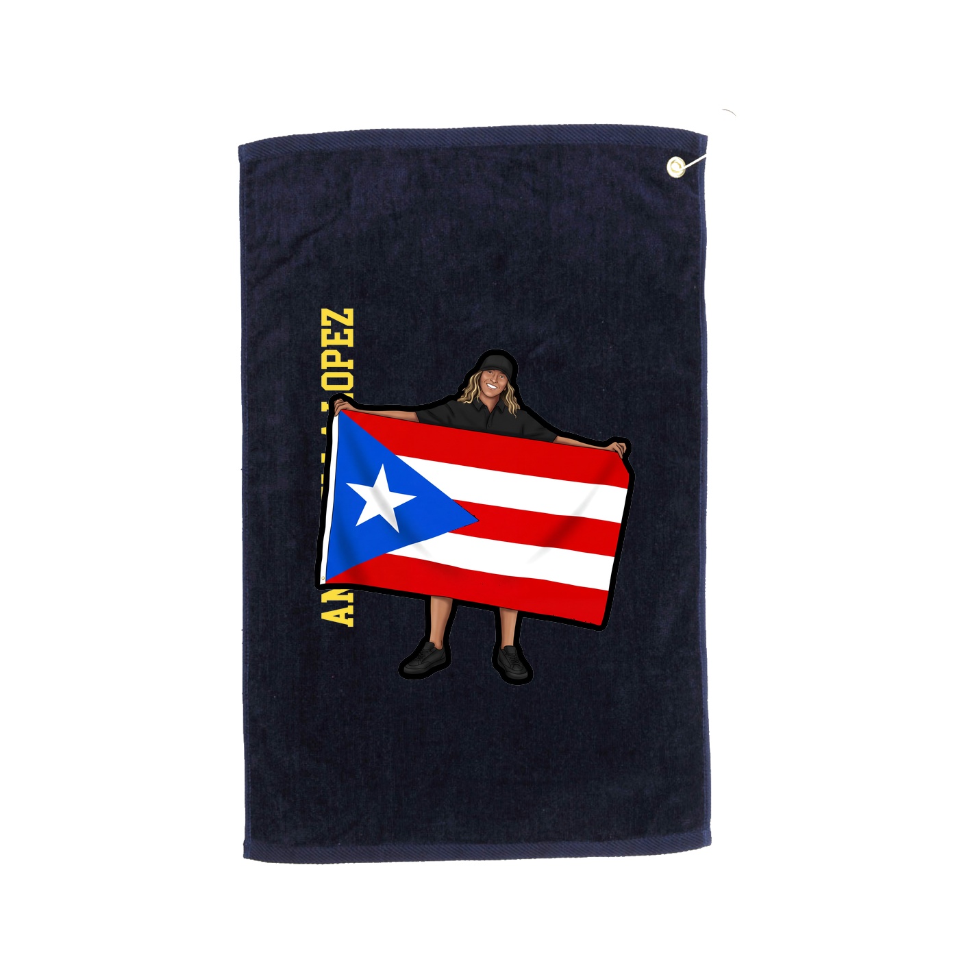 Golf Towel — Name Vertical in Navy