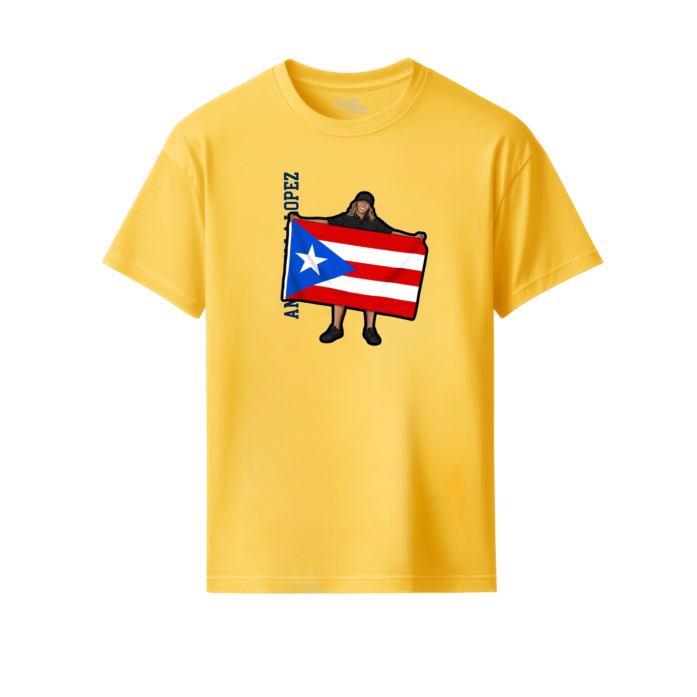 Youth Tee — Name Vertical in Yellow