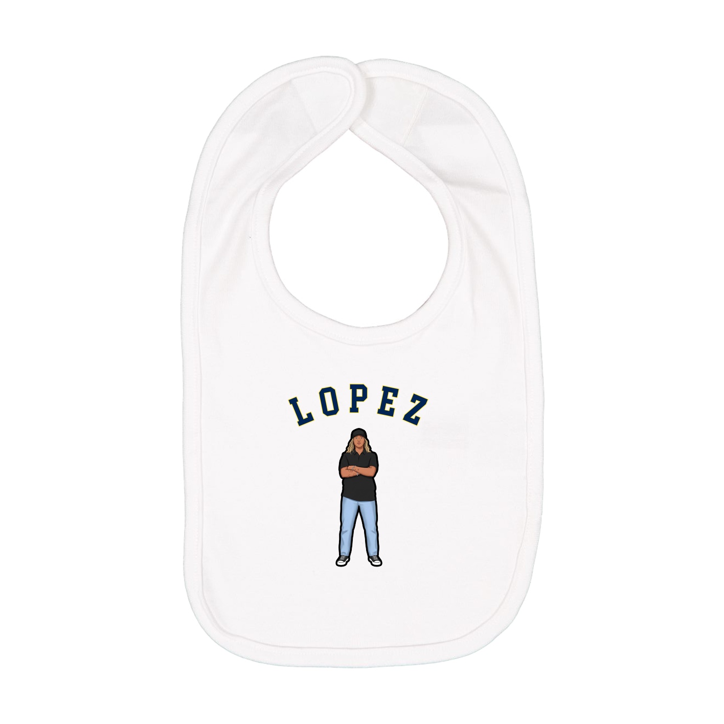 Infant Bib — Shirsey Arch in White
