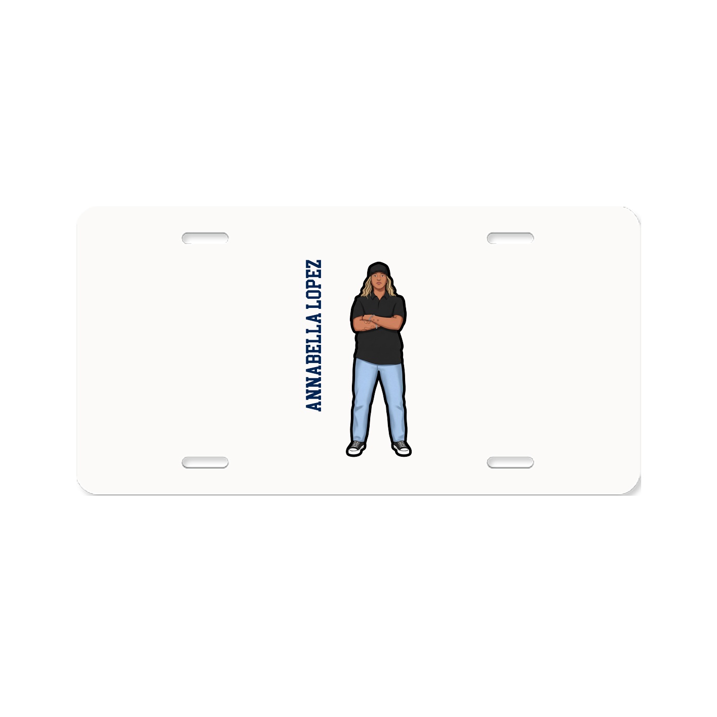 License Plate — Name Vertical in Classic
