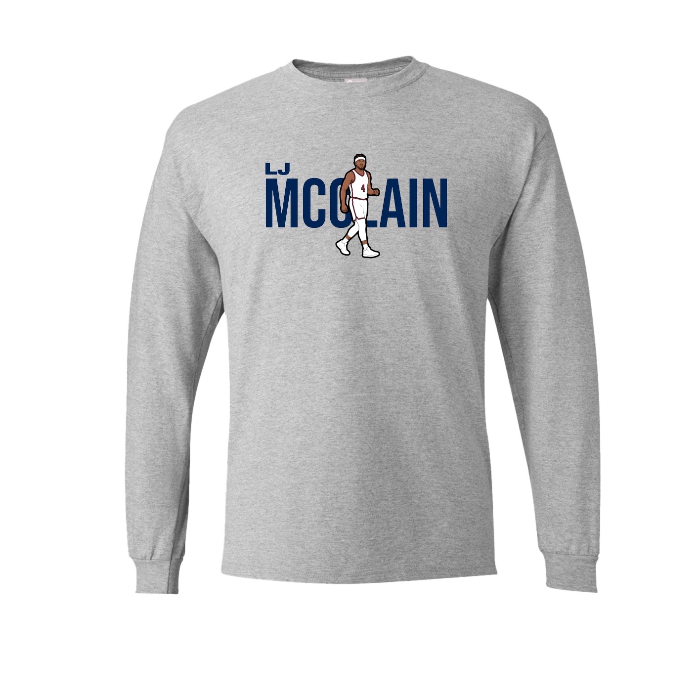 Long Sleeve Tee — Player Name in Grey