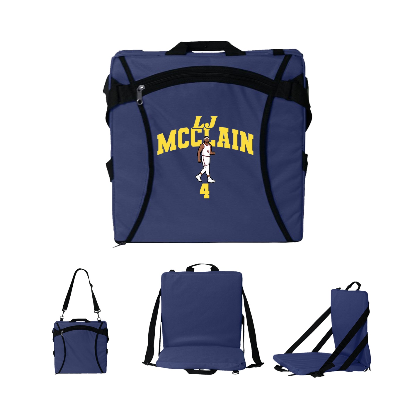 Folding Stadium Seat — Signature Arch in Navy