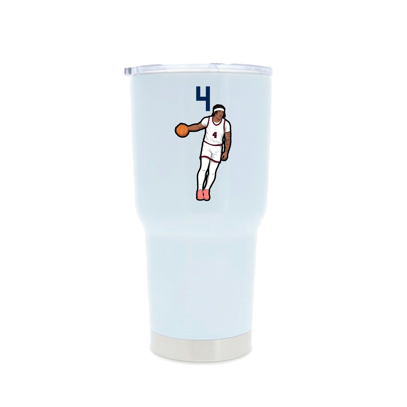 30oz Stainless Steel Tumbler — Number Top in White