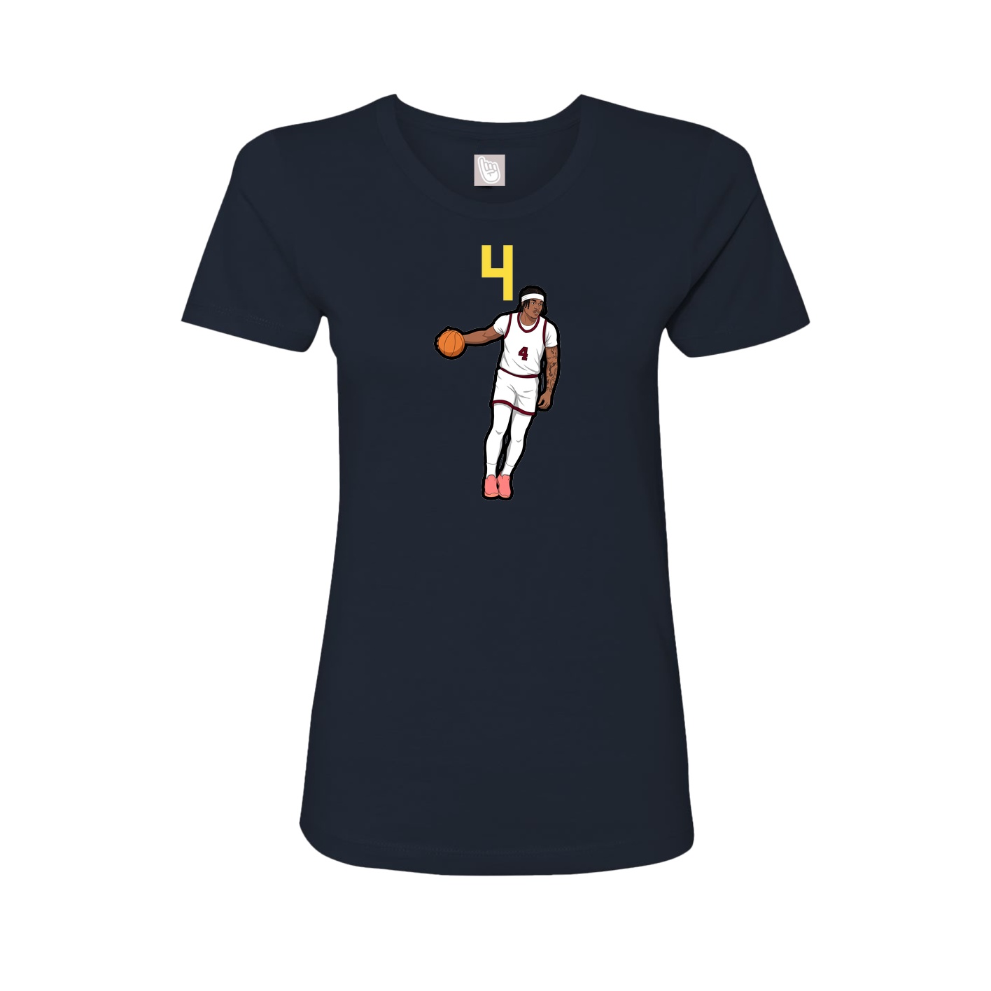 Fitted Women's Tee — Number Top in Navy