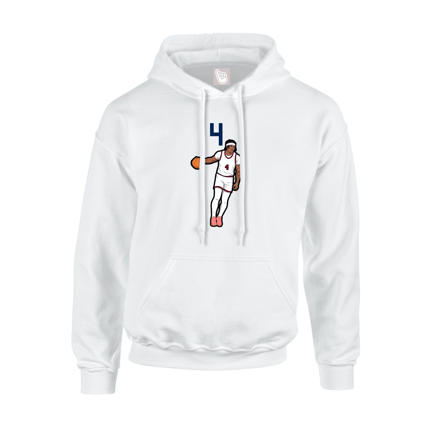 Youth Hoodie — Number Top in White