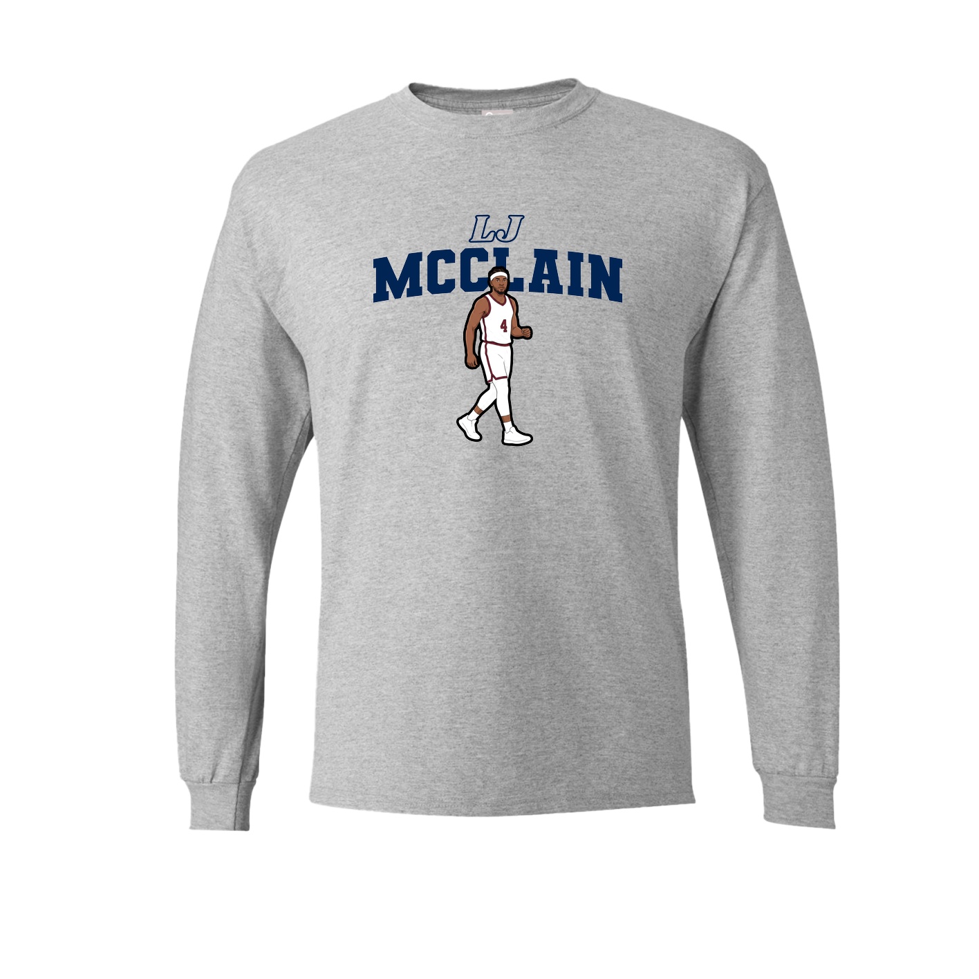 Long Sleeve Tee — Name Arch in Grey