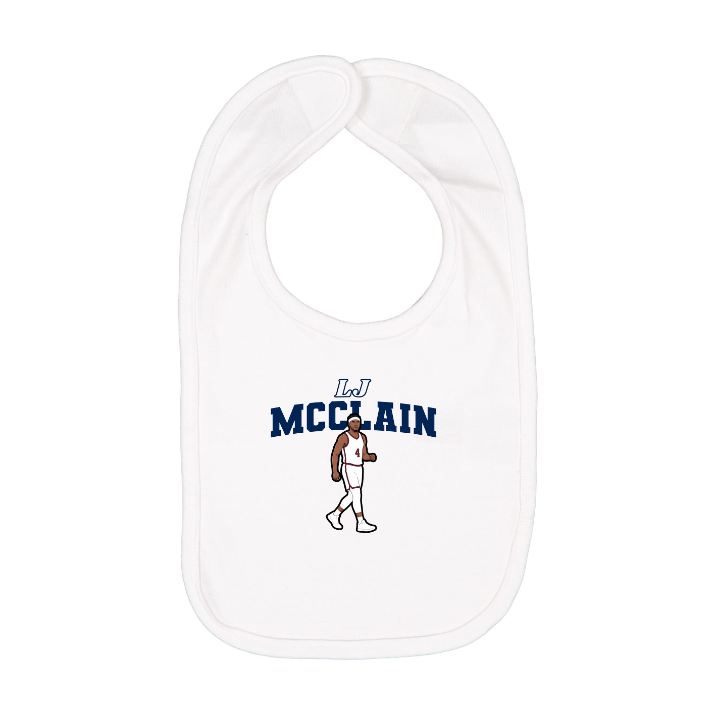 Infant Bib — Name Arch in White