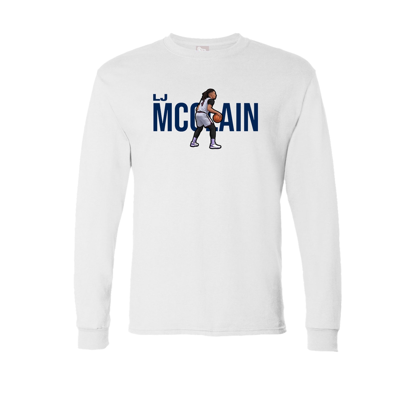 Long Sleeve Tee — Player Name in White