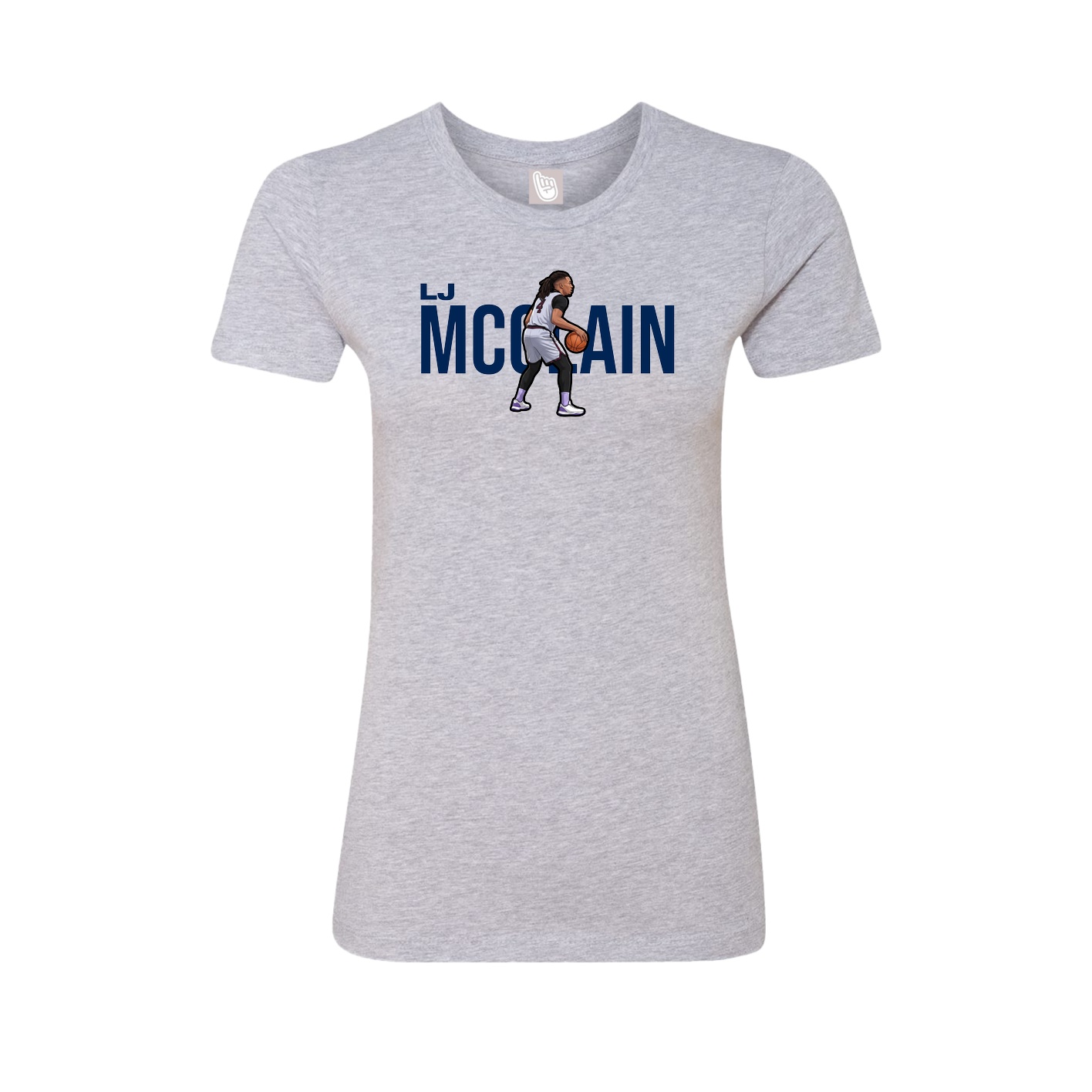 Fitted Women's Tee — Player Name in Grey