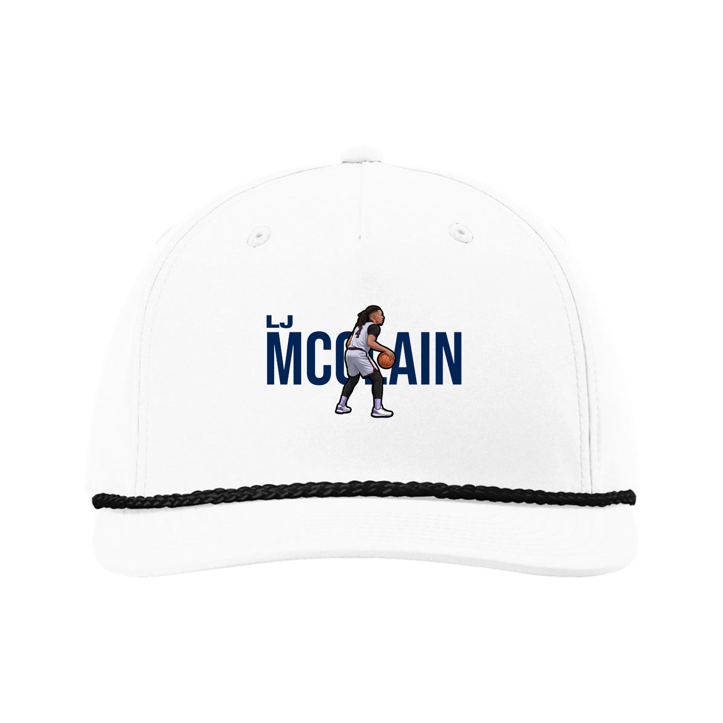 Five-Panel Classic Rope Cap — Player Name in White