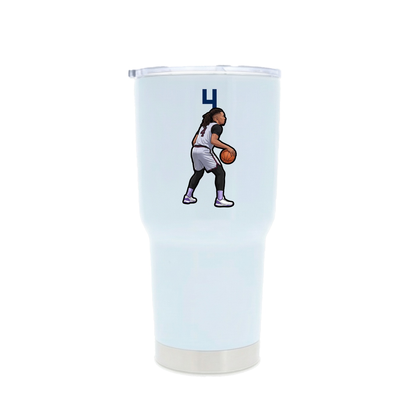 30oz Stainless Steel Tumbler — Number Top in White