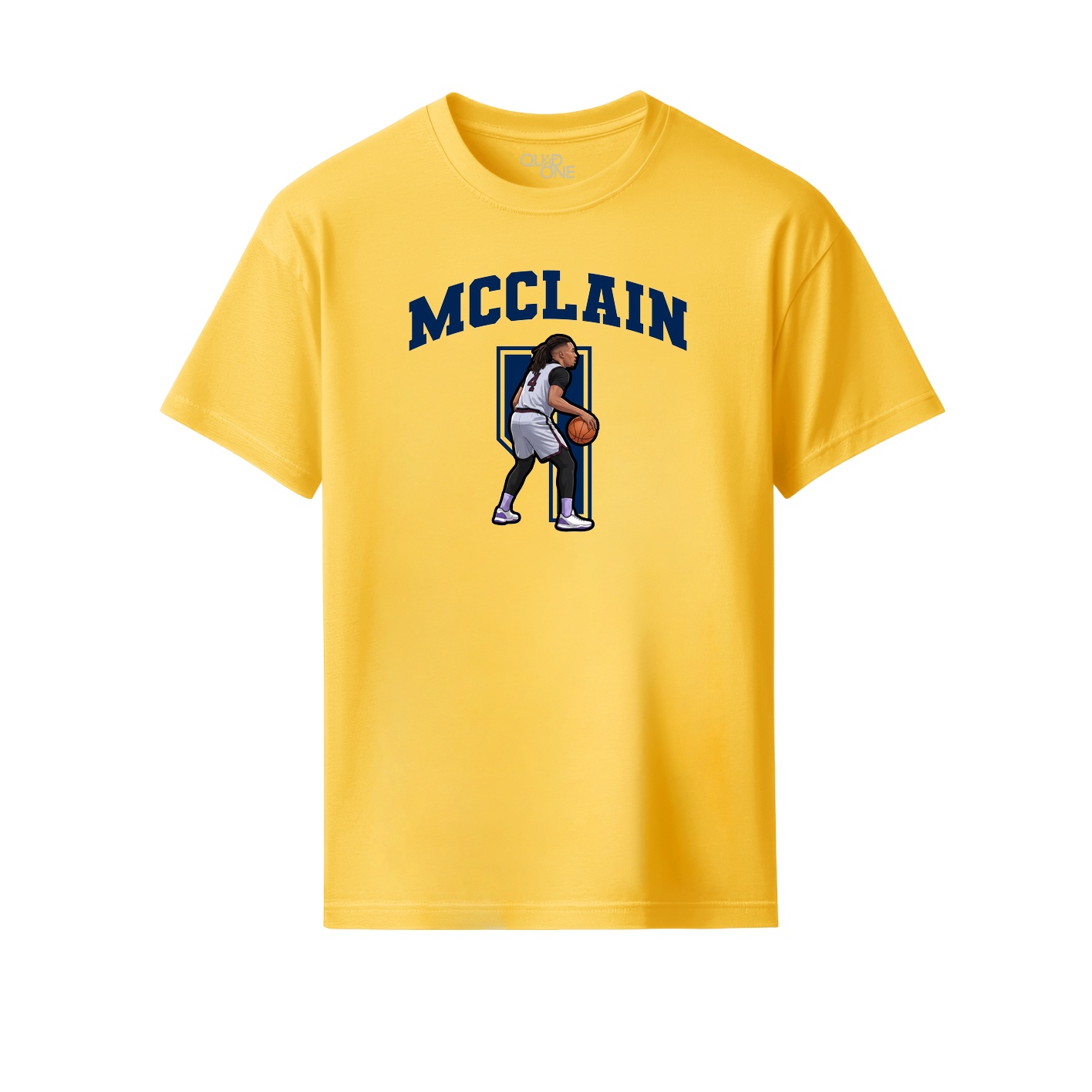 Youth Tee — Number in Yellow