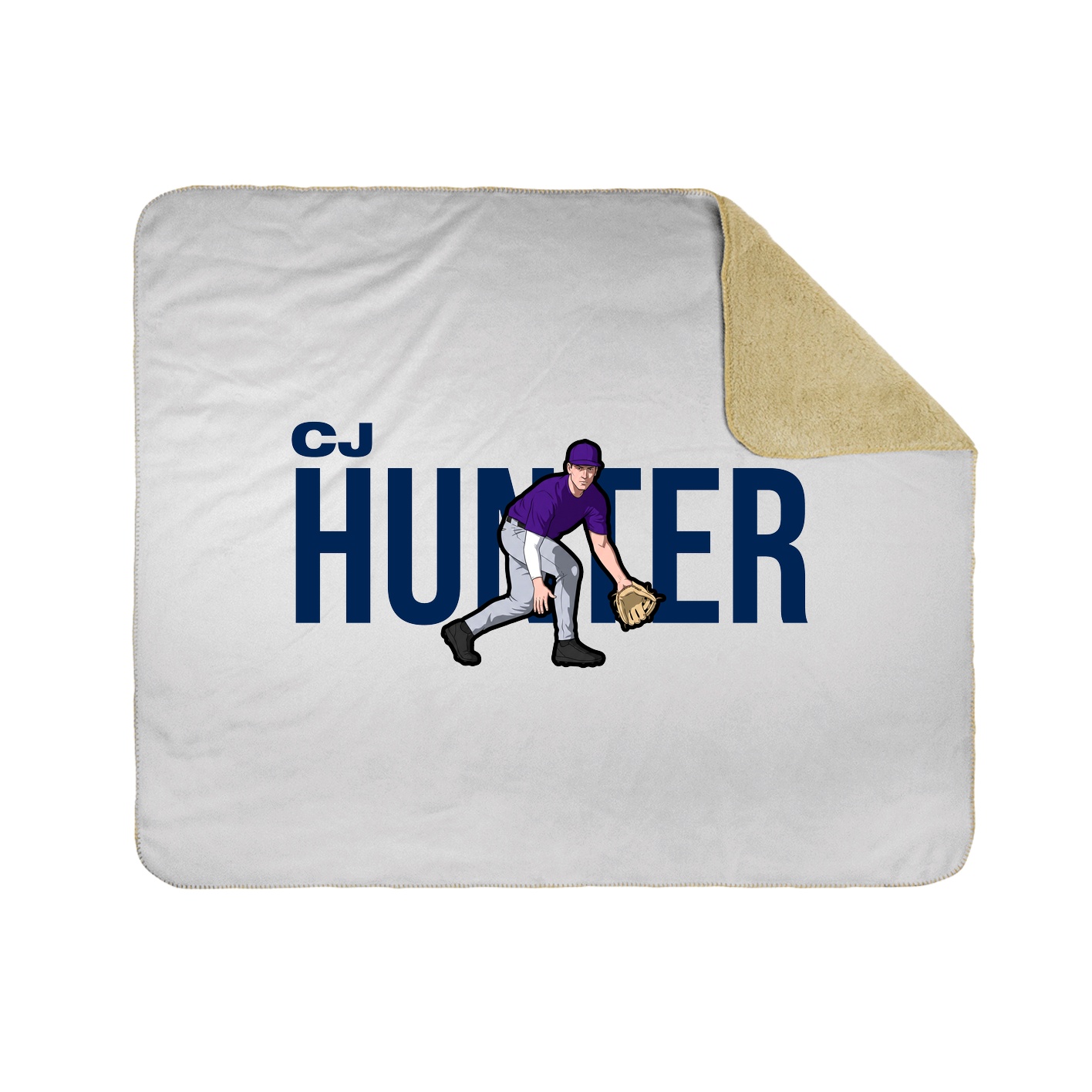 Throw Blanket — Player Name in White